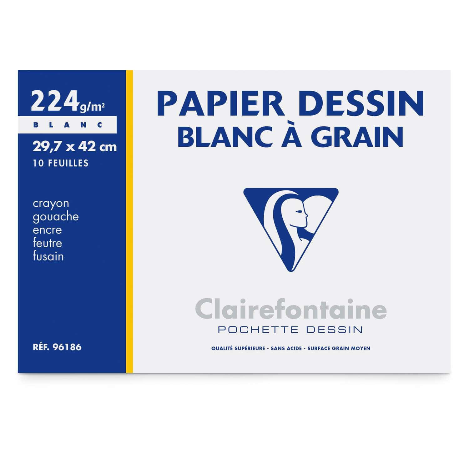 Pochette papier pour dessin Ingres 130g - 24x32 - Clairefontaine – L'Art du  Papier Paris