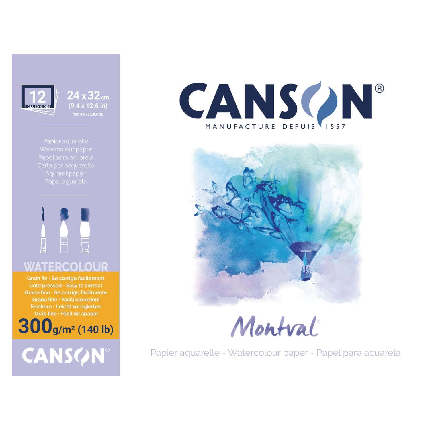 Papier Canson Montval, 75 x 100 cm, 300 g/m², 1. Grain fin 1. Grain fin |  59686