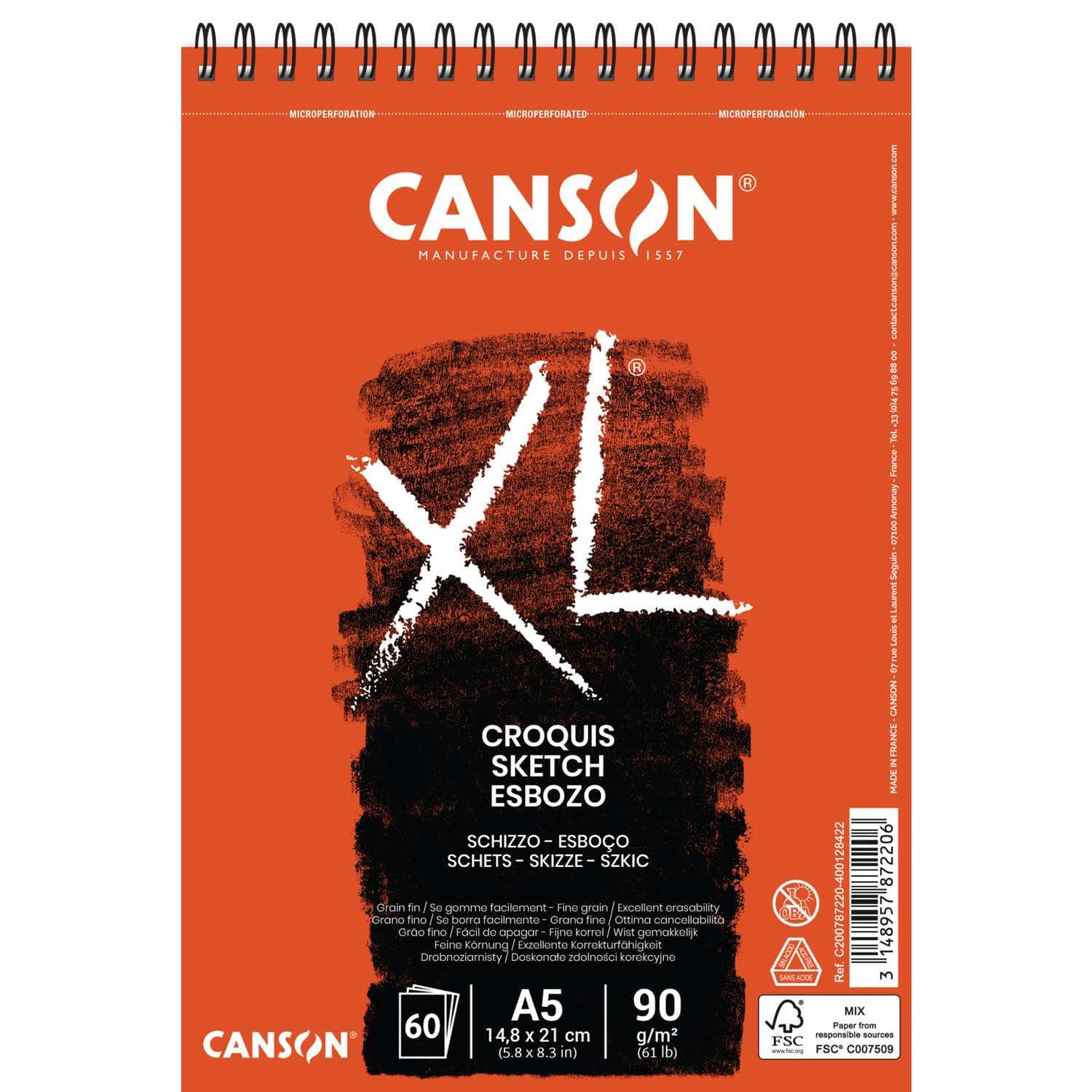 Carnet croquis A4 XL recyclé Canson - Mille et Une Feuilles