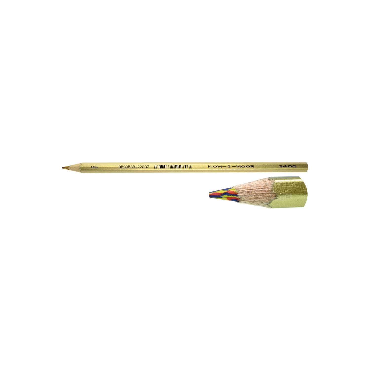 Koh I Noor Fall Crayon/Pression Crayon en métal avec mine taille-crayons  Mine de 5.6 mm – Magic (Multicolore) Crayon – Arc-en-ciel – Plusieurs choix  1 Magicstift mit 6 Multicolorminen Bunt : 