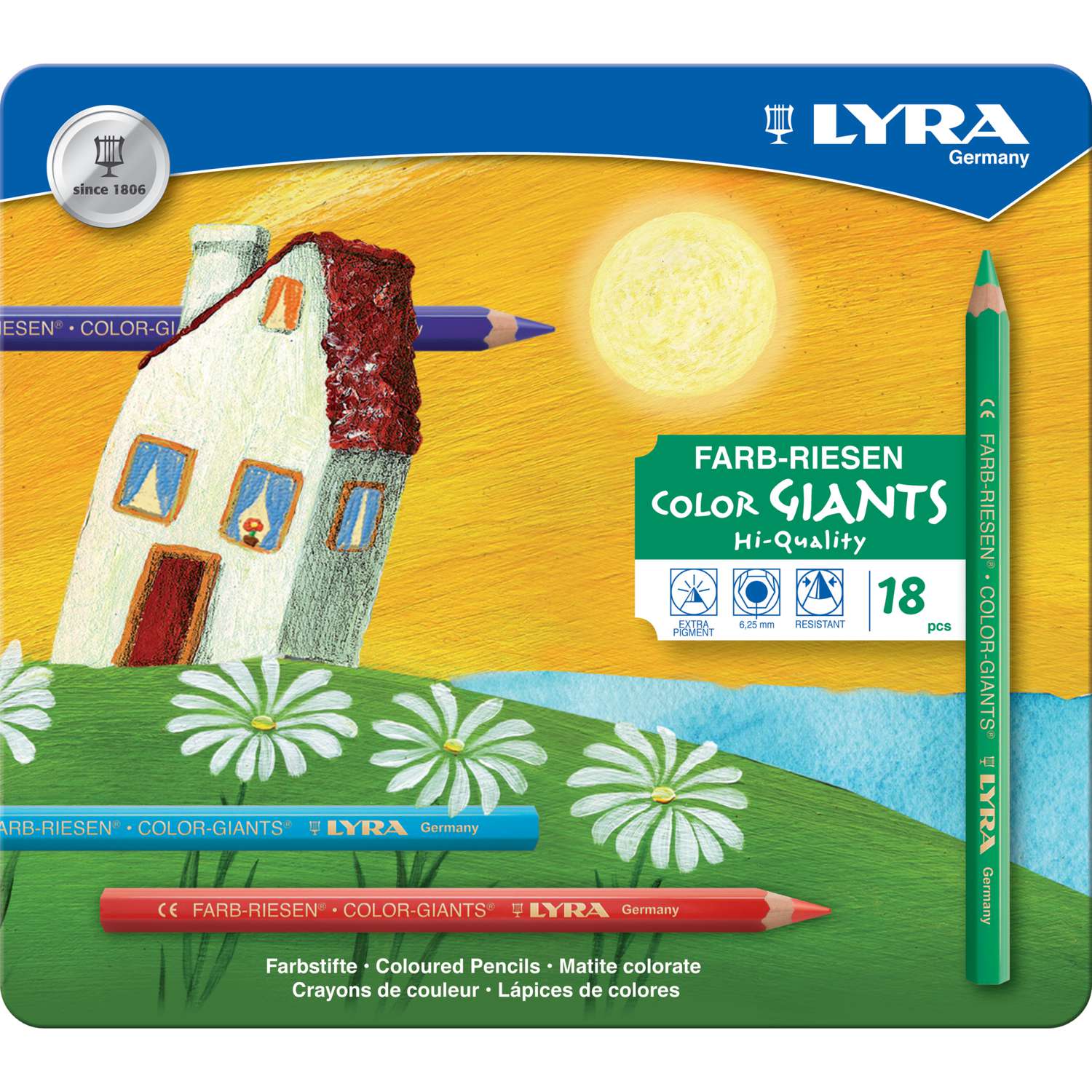 12 crayons de couleur (couleurs géantes) pour enfant, maternelle de  marque:Lyra