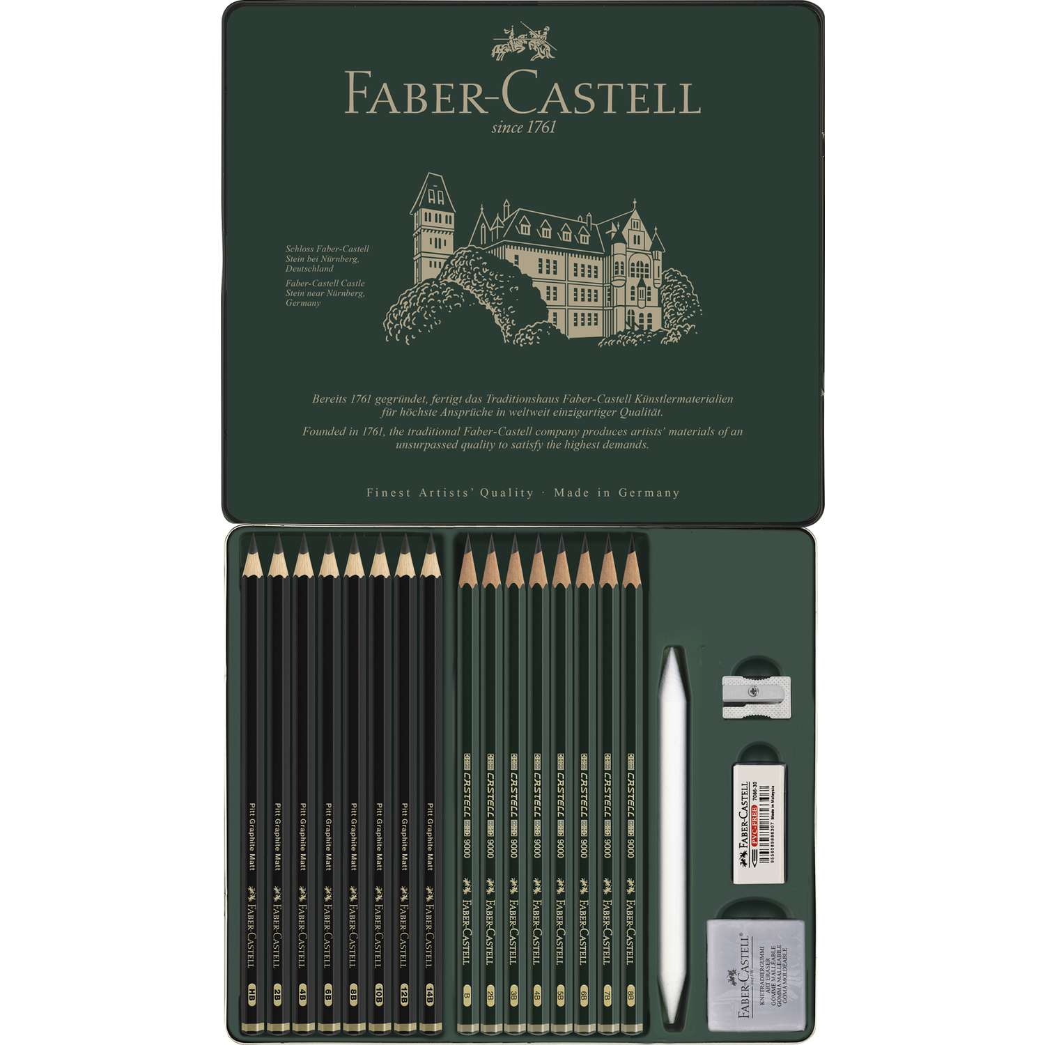 Graphite Crayon Set Set de crayons graphite mats Pitt et Castell 9000 Faber-Castell | Le ...