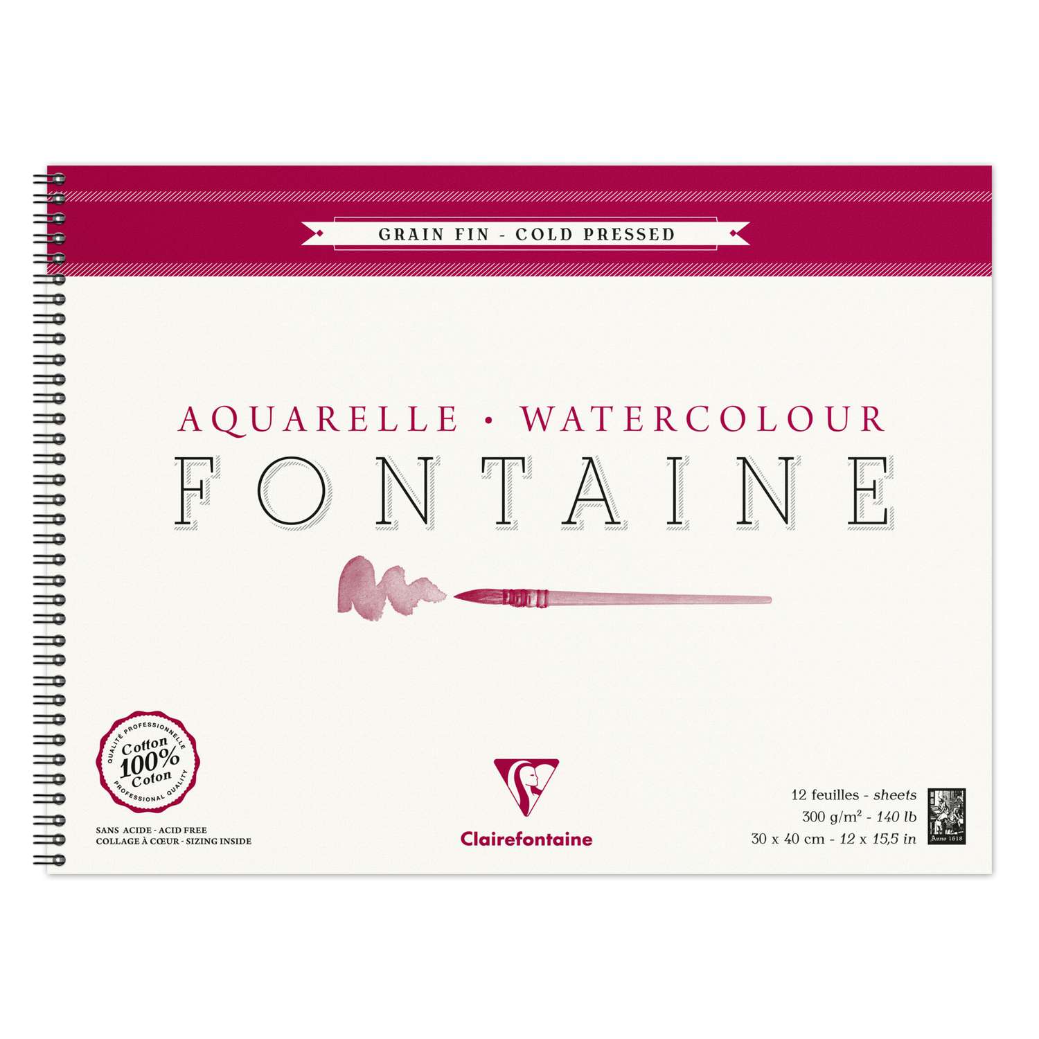 Bloc dessin aquarelle grain fin 21x29,7 cm 10 feuilles 300 g/m² CANSON : le bloc à Prix
