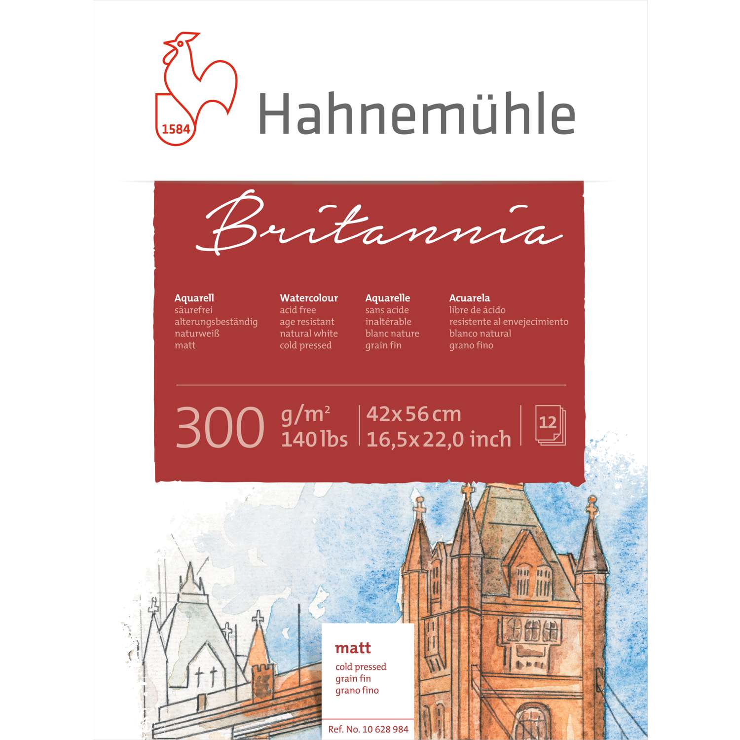 Bloc de papier blanc aquarelle Britannia Hahnemuehle  Le Géant des  Beaux-Arts - N°1 de la vente en ligne de matériels pour Artistes