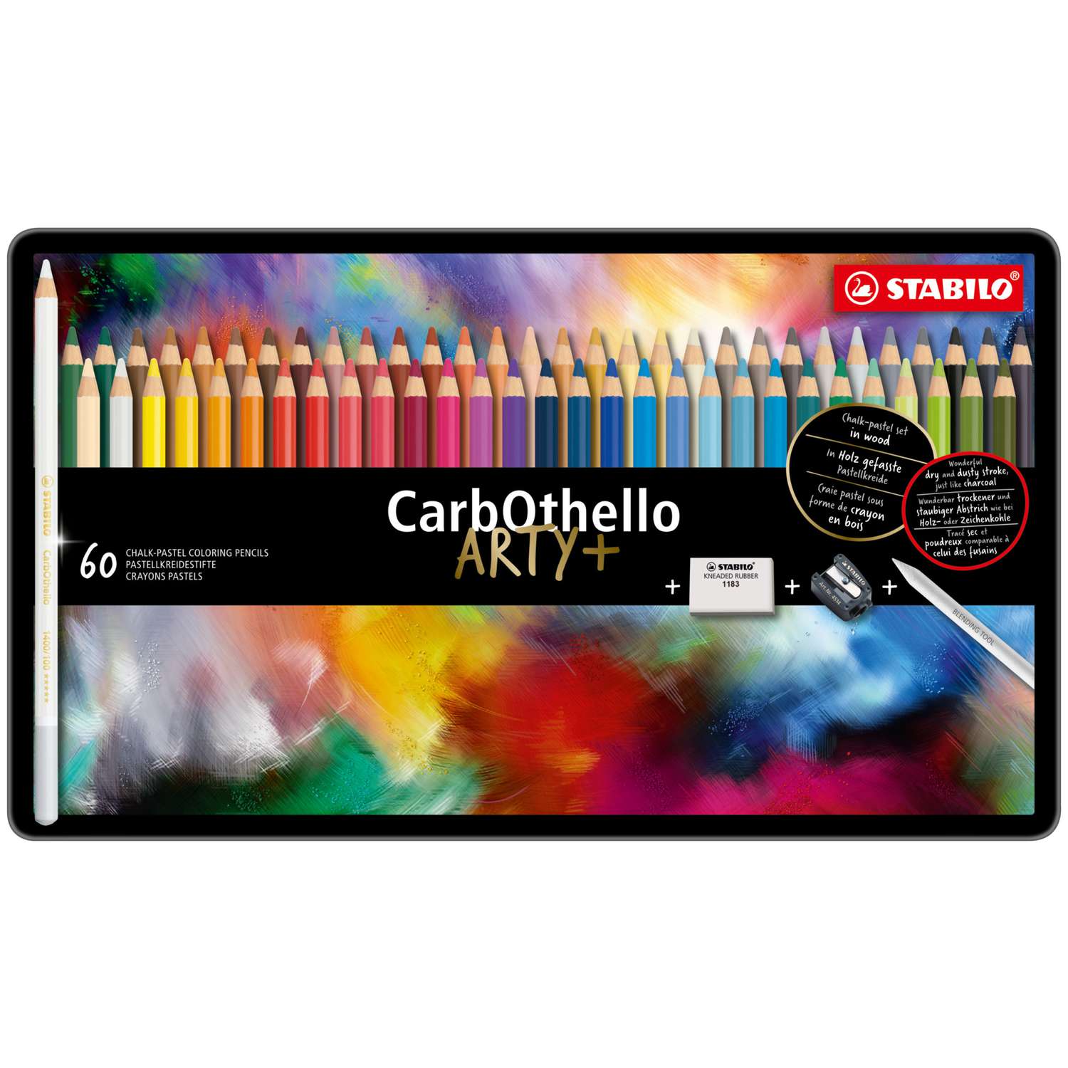 Crayon de couleur - STABILO CarbOthello - Lot x 12 crayons pastel fusain -  Vert cinabre foncé (1400/595)