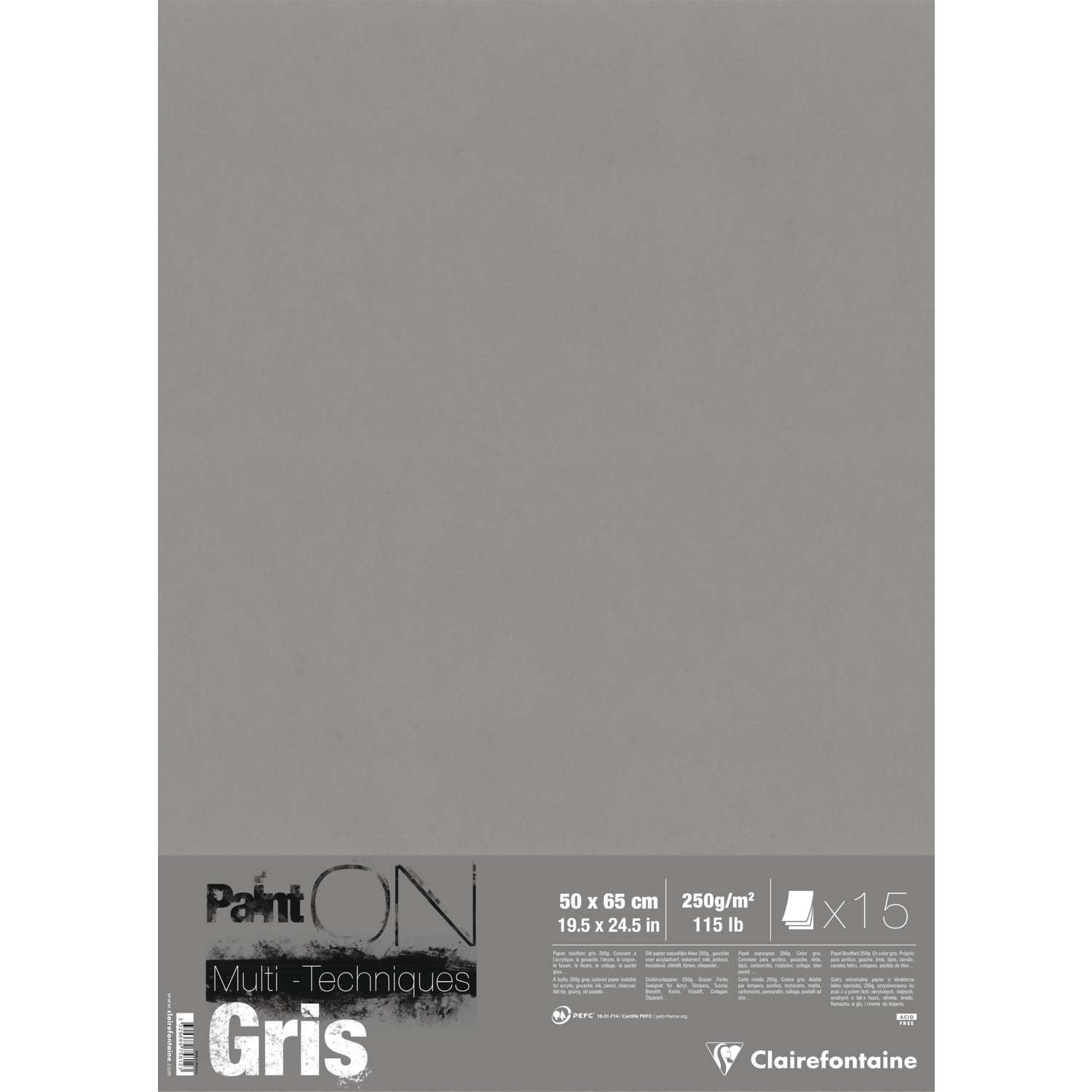 Paint On Gris Clairefontaine (250g/m²).