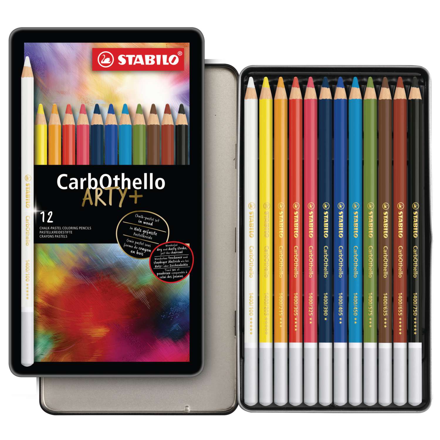 Crayon Fusain Stabilo CarbOthello Rouge Égyptien - Dessin Pastel Aquarellable, Haute Résistance Lumière