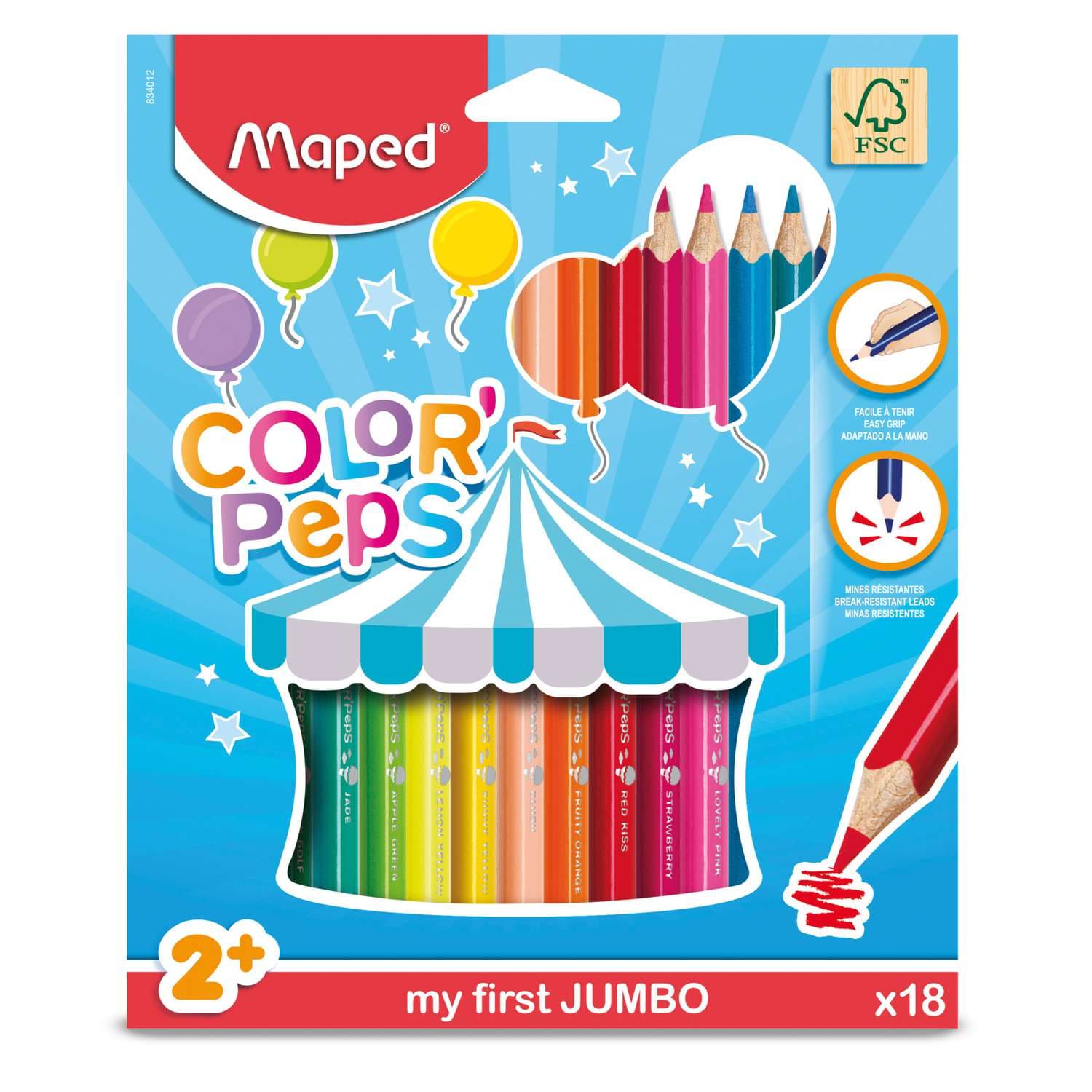 Coffret de crayons de couleur Color Peps Jumbo Maped | Le Géant des ...