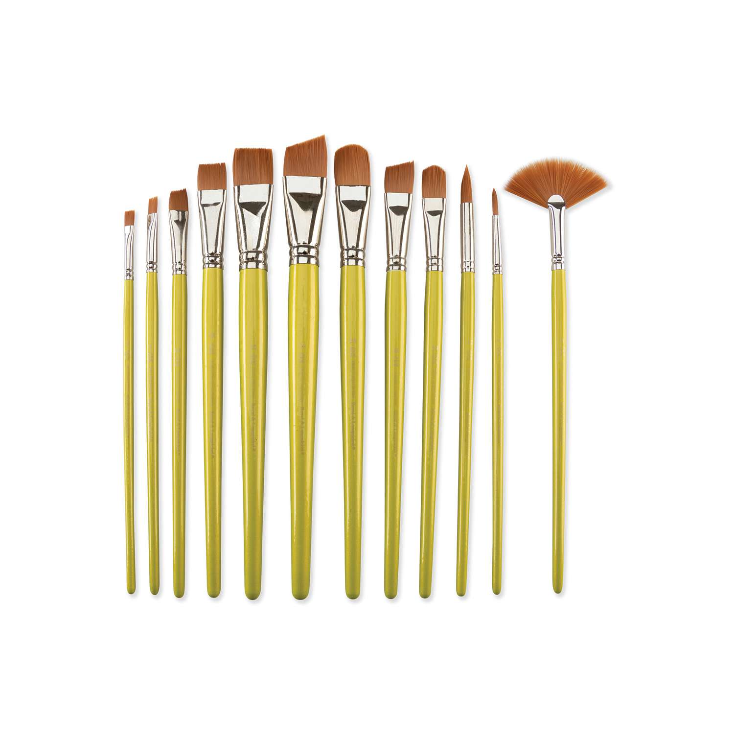 Meyco Lot De 3 Pinceaux Synthétiques Plats - Tailles 12, 16, 20 - Pour Peinture, Découpage, Loisirs Créatifs