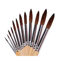 Set de 12 pinceaux ronds scolaires en poils de poney Jax