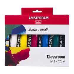Set de 6 tubes de 120 ml de couleurs acryliques Talens Amsterdam Standard