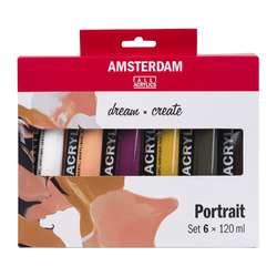 Set de couleurs pour portraits Talens Amsterdam série Standard 6 x 120 ml