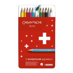 Coffret métallique de crayons aquarellables SwissColor Caran d'Ache