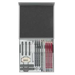 Set de graphite et dessin Cretacolor dans un coffret argenté 