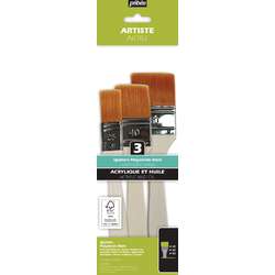 Set de 3 pinceaux spalter en fibres synthétques Taklon Pébéo