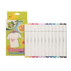 Recharge de 12 feutres textiles Airbrush Duo Textilmarker Jolly