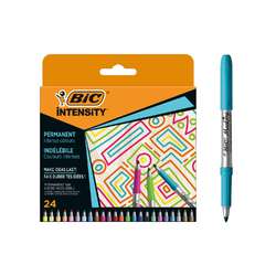 Set de marqueurs permanents Bic® Intensity®, 24 stylos assortis