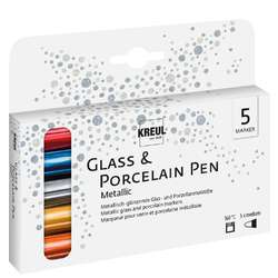 Set de 5 feutres métallisés pour verre et porcelaine Kreul