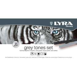 Coffret 12 pastels carrés nuances de gris Lyra