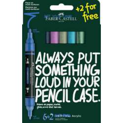 Set de 6+2 marqueurs acryliques Multimark double pointe « Couleurs givrées » Faber-Castell