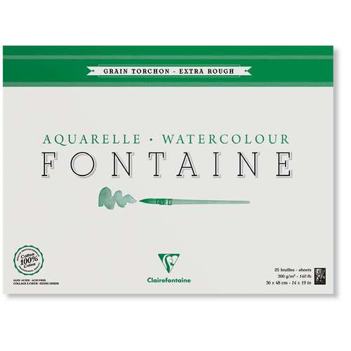 Bloc de papier aquarelle Fontaine de Clairefontaine grain torchon 