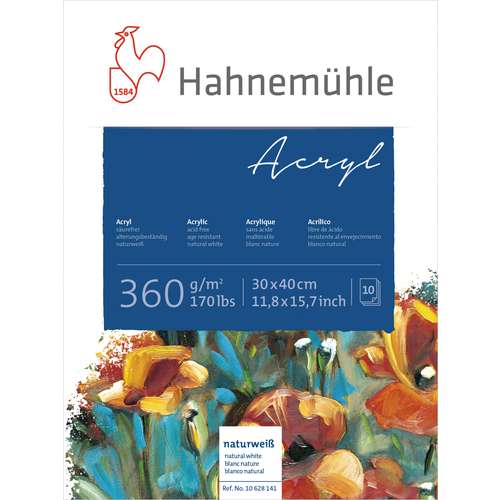 Bloc de 10 feuilles Hahnemühle pour acrylique  - 360g/m² 