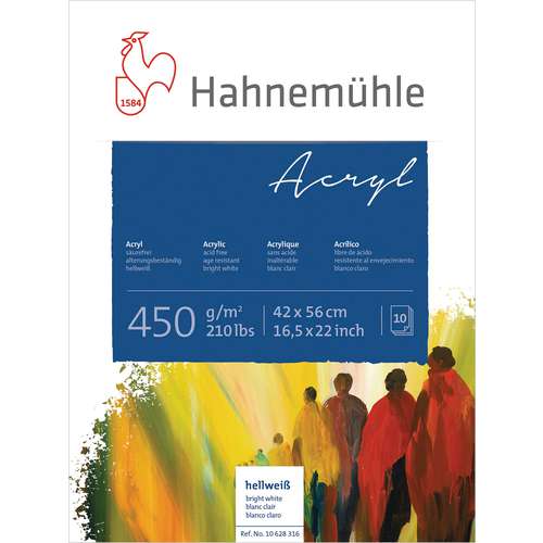 Bloc de 10 feuilles de papier acrylique Hahnemühle - 450g/m² 