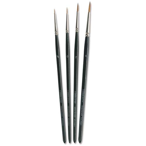 Lot De 4 Pinceaux Professionnels En Poils De Chèvre - Pour Aquarelle, Lavage Et Céramique - Longdex Creative Mark
