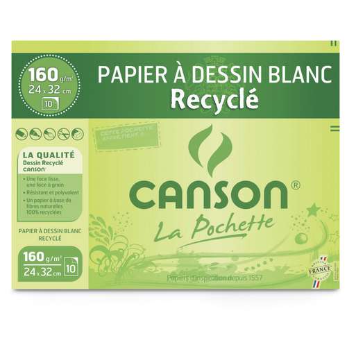 Pochette de papier à dessin recyclé XL Canson 