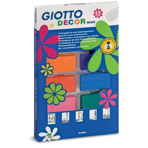 Coffret de 12 pastels carrés Decor Wax Giotto 