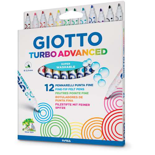 Lots de 12 feutres Giotto Turbo Advanced 