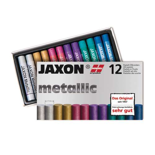 Coffret de 12 pastels à l'huile Jaxon couleurs métallisées 