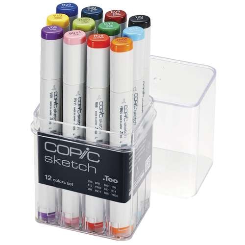 Assortiment de 12 marqueurs Copic Sketch 