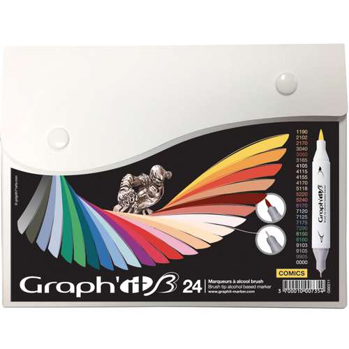 Coffrets de 24 marqueurs Graph'it Brush, Comics 45598
