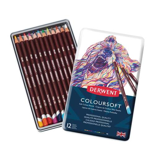 Assortiment de crayons de couleurs ColourSoft de Derwent Artists 