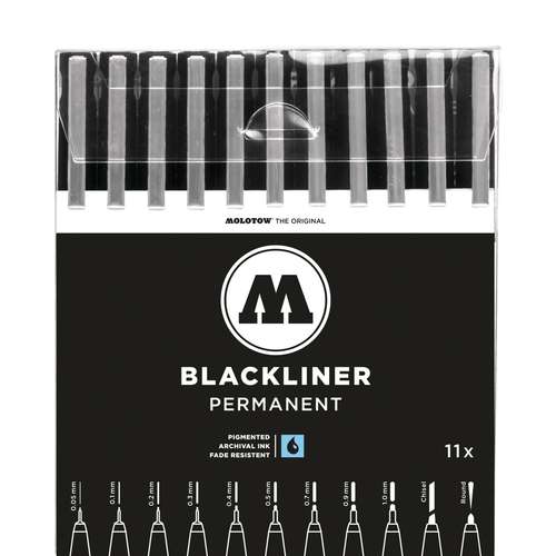 Set de 11 feutres Basic Blackliner Molotow 