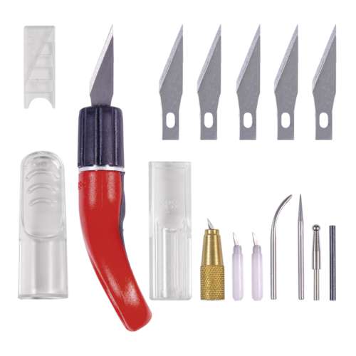 Set couteau de bricolage 18 pièces Ecobra 