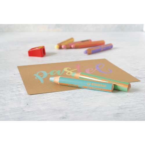 Etui de 6 crayons Woody couleurs pastels Stabilo  Le Géant des Beaux-Arts  - N°1 de la vente en ligne de matériels pour Artistes