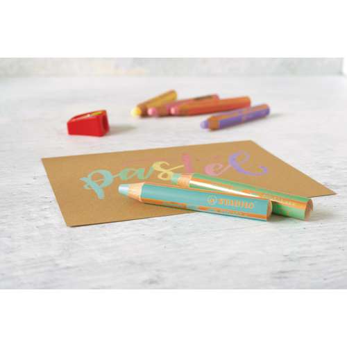 Etui de 6 crayons Woody couleurs pastels Stabilo  Le Géant des Beaux-Arts  - N°1 de la vente en ligne de matériels pour Artistes