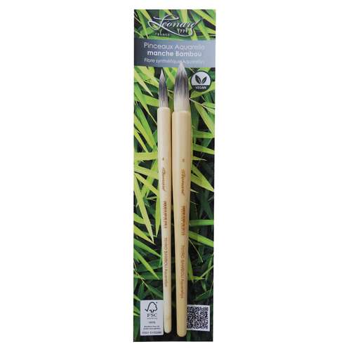 Lot de 2 pinceaux bambou Aquarellys 701RO Léonard 