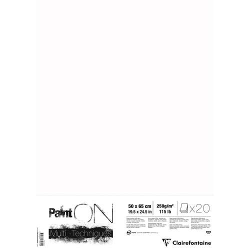 Clairefontaine Carton Toilé Blanc 24x30cm - Épaisseur 3mm | Pour Peinture Huile Et Acrylique