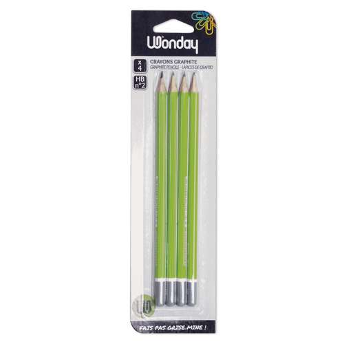 Set de 4 crayons graphites HB Wonday 