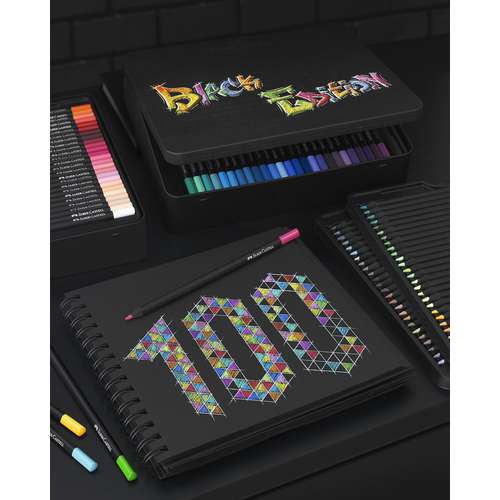 FABER-CASTELL Crayon de couleur Black Edition, étui de 36 sur