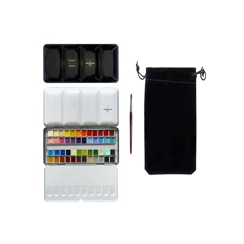 Coffret aquarelle 48 1/2 godets Charvin 