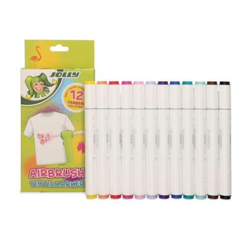 Recharge de 12 feutres textiles Airbrush Duo Textilmarker Jolly 