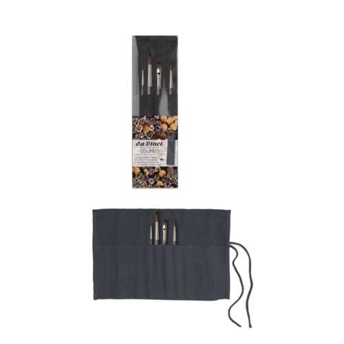 Set de 4 pinceaux avec une pochette en coton da Vinci Colineo 