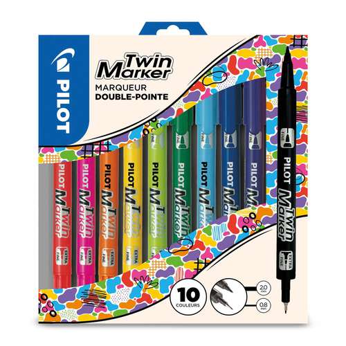 Coffret de 10 marqueurs Twin marker Pilot 