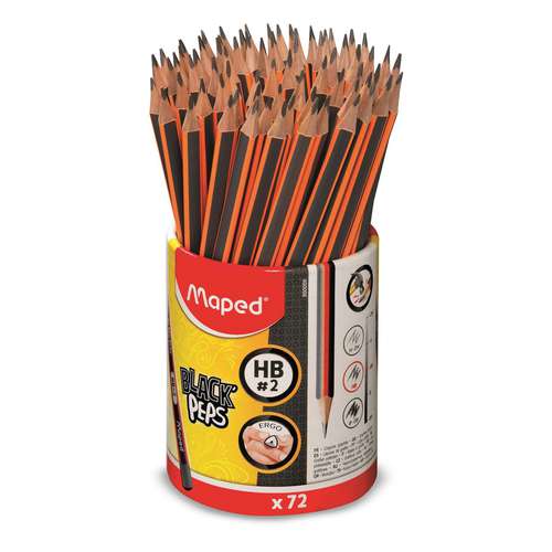 Pot de 72 crayons graphites HB Black Peps Maped 