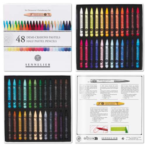 50 Pastels à L'huile Professionnels - Craies Couleurs Vives Pour Débutants & Artistes - Dureté Moyenne - Set Complet