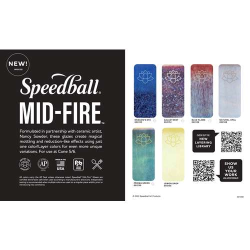 Nuancier de 6 couleurs émaux Mid-Fire Speedball 